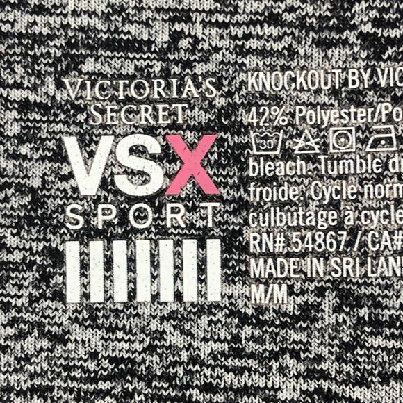 Victorias Secret Sport Leggings Medium Gray Heather Mid Rise Capri Cropped Women - Picture 4 of 11